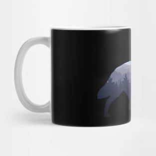 Lone Wolf Survives The Mountain Silhouette Art Mug